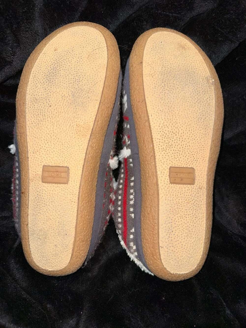 TOMS Gray Fair Isle Faux Fur Lined Slippers - Picture 5 of 5